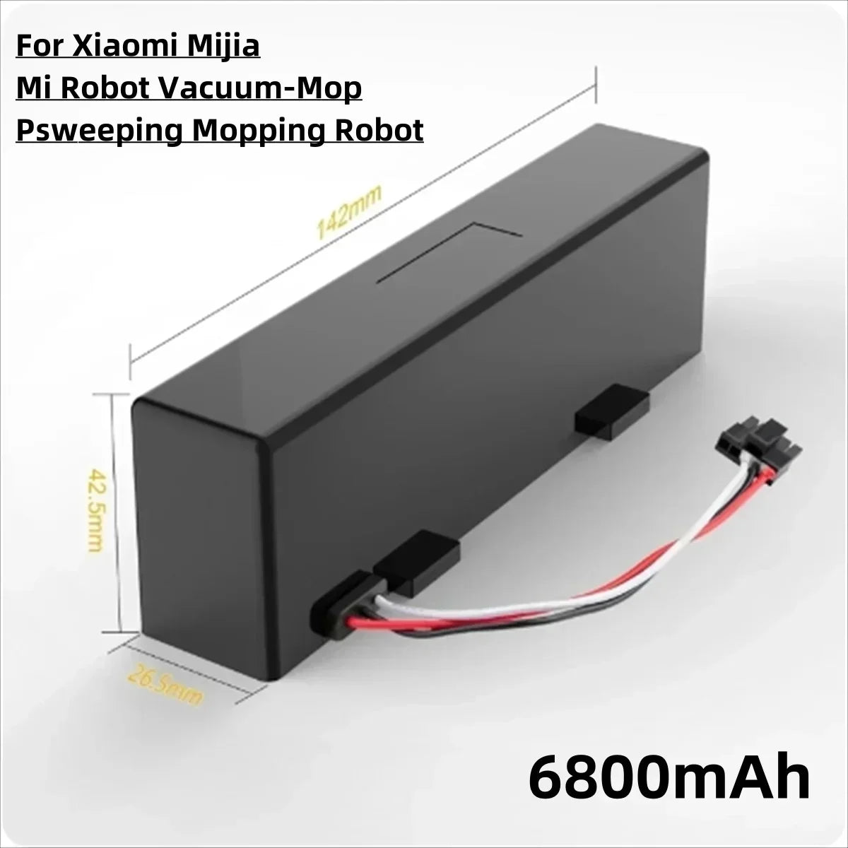 Li-ion Sweeper Battery for Xiaomi Mijia Mi Robot Vacuum-Mop P, Sweeping and Cleaning Robot, 18650 4S1P 14.8V 12800mAh STYTJ02YM