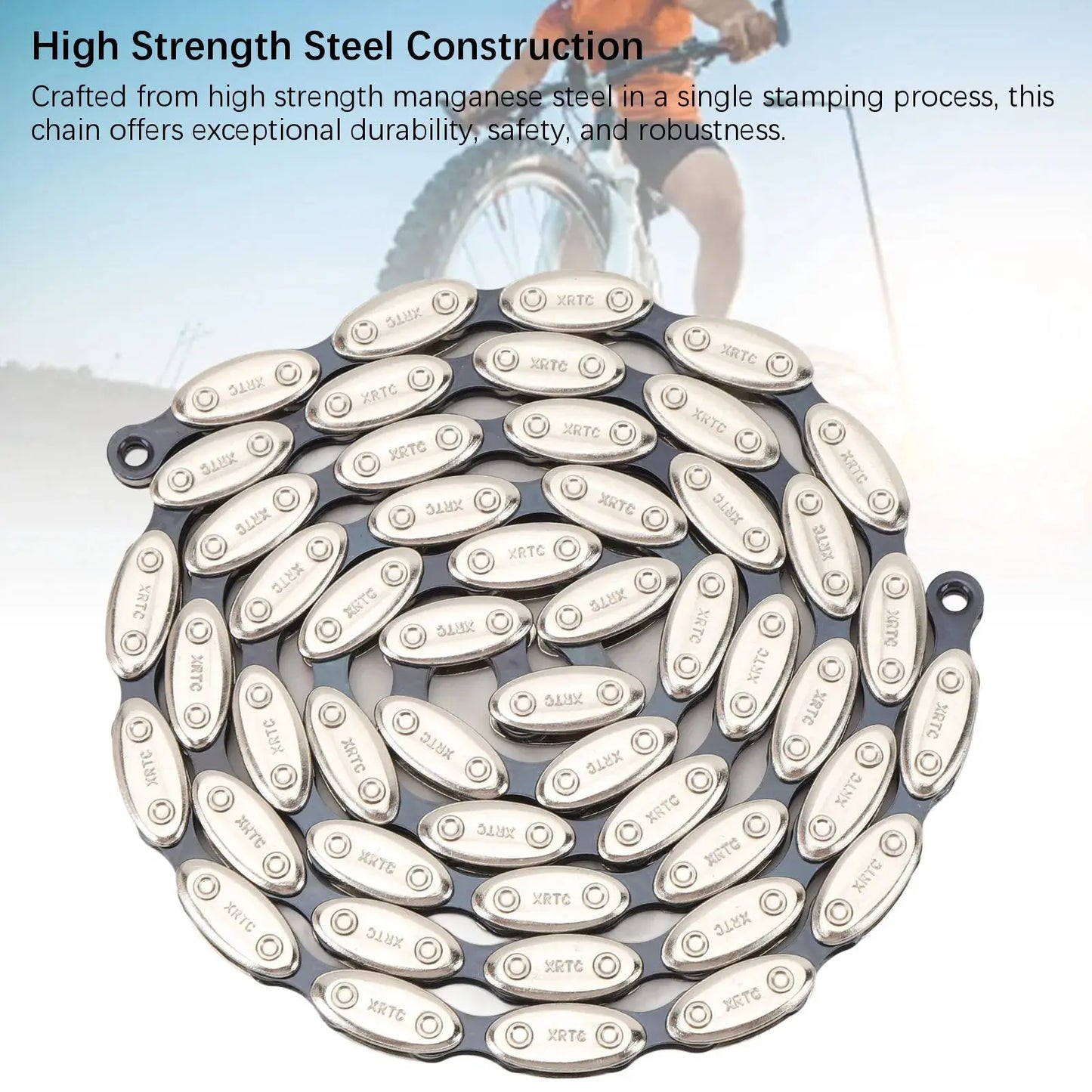 Single Speed Bike Chain Manganese Steel High Quality Durable 100 Links Retro Bike Chain with Buckle for Fixed Gear BMX Bikes PowerGlide Motors & Accessories