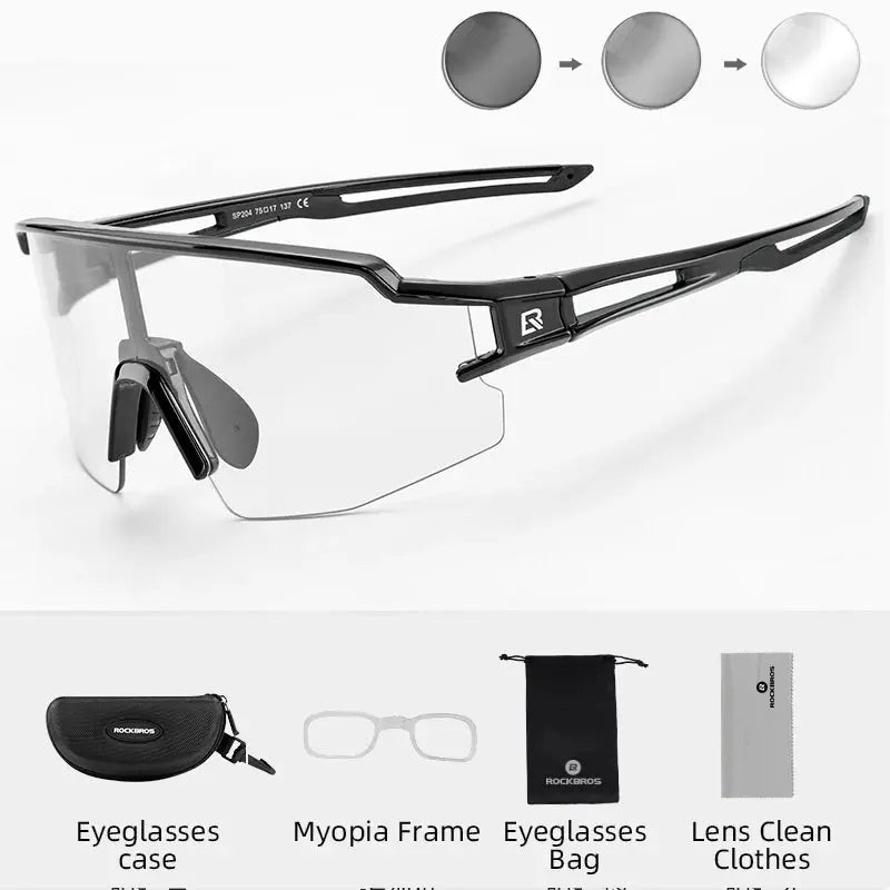 ROCKBROS Photochromic Cycling Glasses Men Women Outdoor Sports Hiking Sunglasses Photochromic Eyewear MTB Road Bicycle Goggles PowerGlide Motors & Accessories