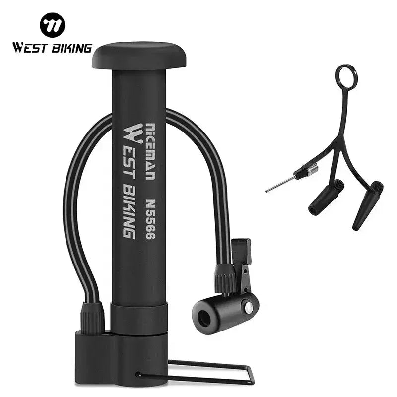 WEST BIKING MTB Bicycle Pump 80 PSI Bike Manual Air Pump Balloon Tire Inflator Schrader Valve Floor Pump Cycling Accesories PowerGlide Motors & Accessories