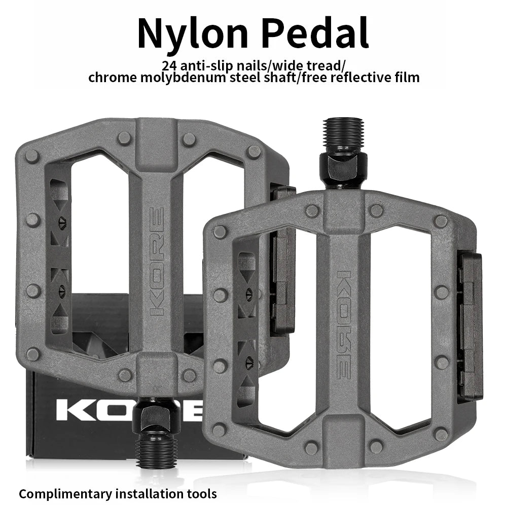 KORE MTB Road Bike Pedal Bearing Pedals Non-slip Folding Bicycle Fixed Gear Water Proof Nylon Downhill Ultra-Light for 14mm Part PowerGlide Motors & Accessories