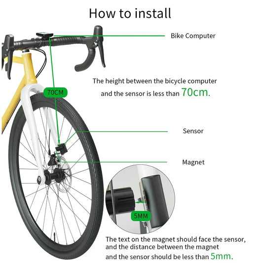 Wireless Bicycle Computer with Auto Backlight Stand Waterproof Ultra-Long Standby Bike Speedometer Odometer