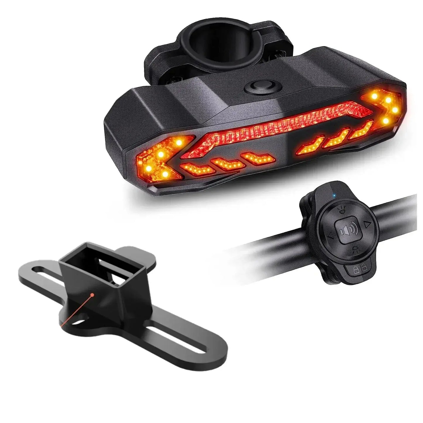 Wireless Bicycle Alarm Rear Tail Light With Turn Signal IP65 Waterproof USB Charging Bike Brake Sensor Taillight With Bracket PowerGlide Motors & Accessories