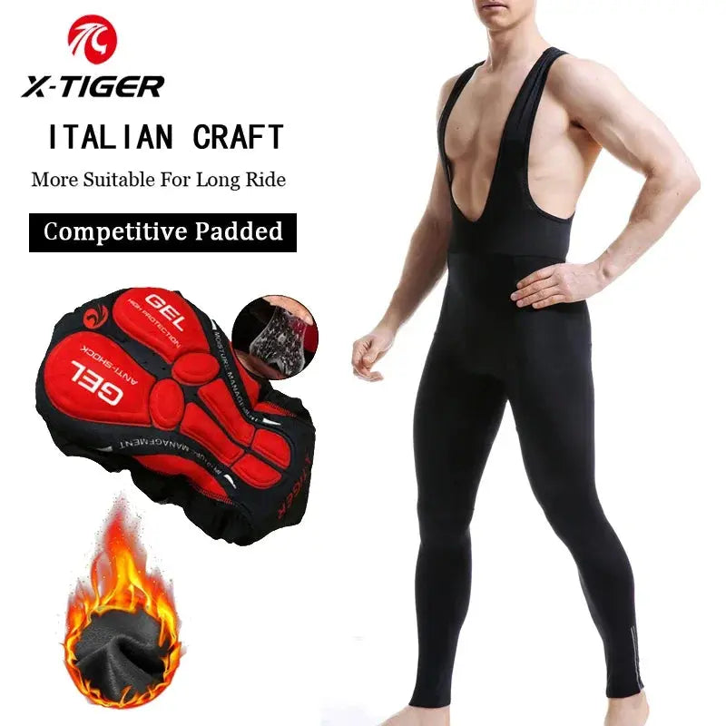 X-Tiger Keep Warm Cycling Bib Trousers Winter Thermal Mountain Bike Pants Bicycle Tights Coolmax 5D Gel Pad Cycling Bib Pants PowerGlide Motors & Accessories