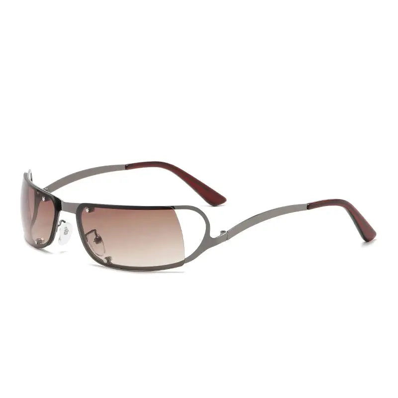 Cycling Fashion Rimless Y2K Sunglasses Women Men Trendy 2000'S Wrap Around Sun Glasses Punk Goggles Rectangle Sports Shades PowerGlide Motors & Accessories