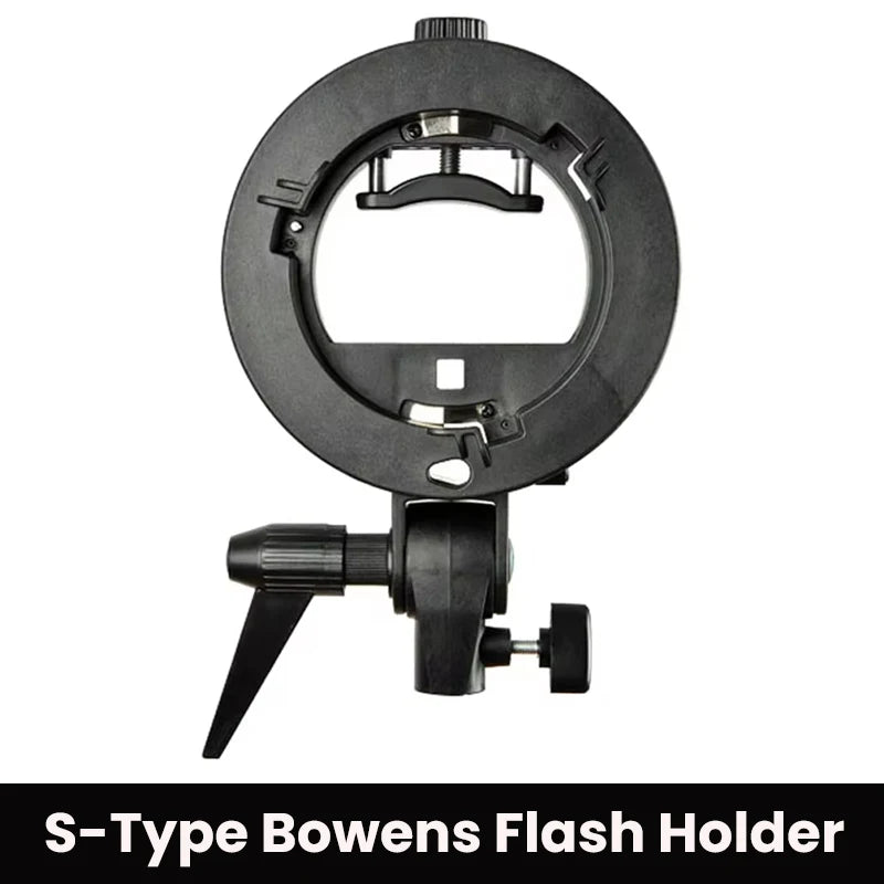 S2 Speedlite Bracket S1 Updated S-Type Bowens Flash Holder Mount for V1 V860III AD200 AD400Pro TT600 Snoot Softbox