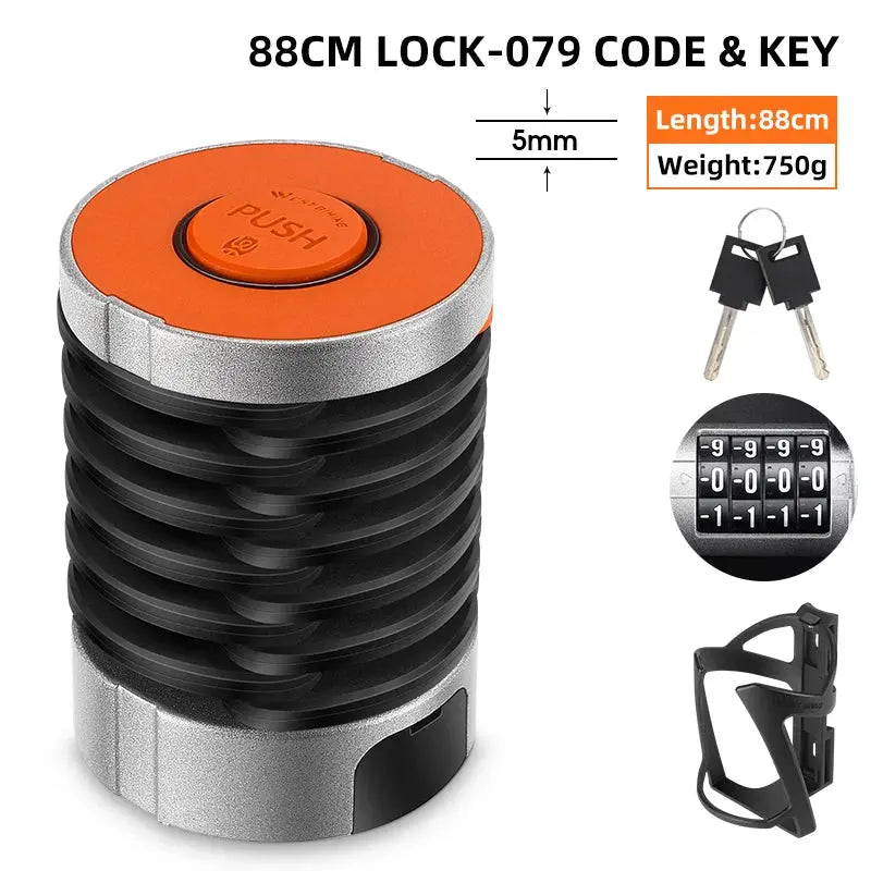 WEST BIKING Foldable Bicycle Lock MTB Road Bike Hamburg Lock High Security Anti-Theft Electric Scooter E-Bike Cycling Chain Lock PowerGlide Motors & Accessories