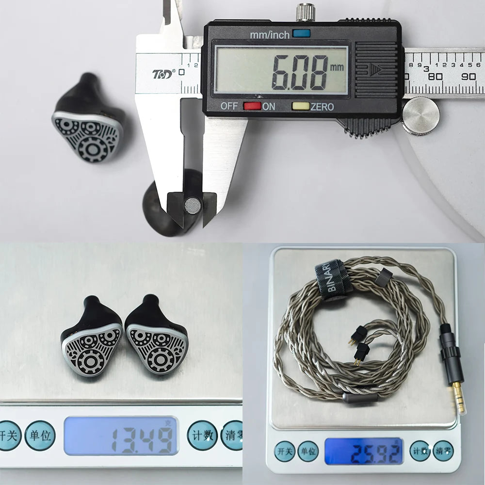 HiFiGo Binary Dynaquattro 4 Dynamic Driver IEMs 3 Specialized DD+1 Passive Diaphragm In-Ear Earphones with 3.5mm+4.4mm Plugs