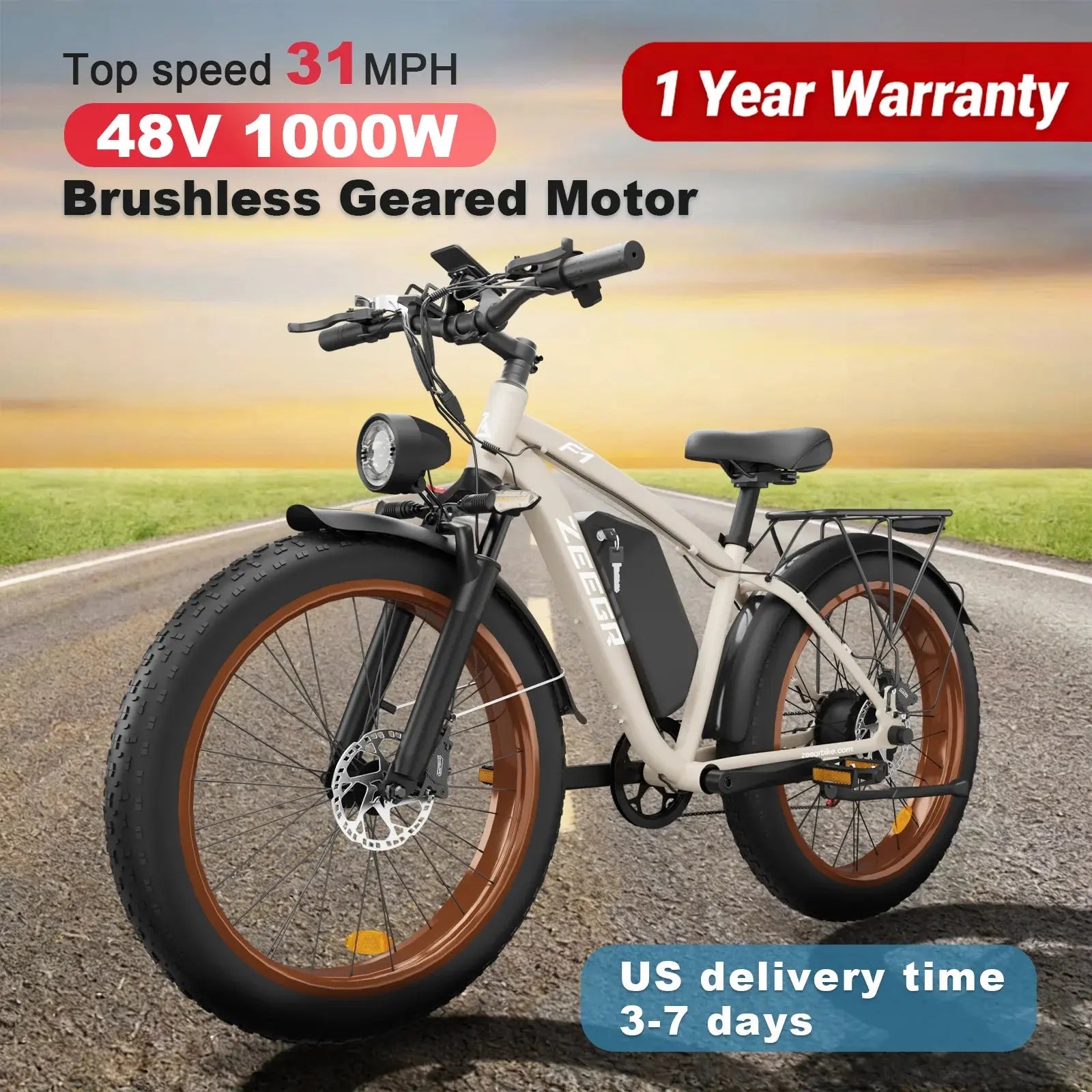 Moobelo M1 2000W Dual-Motor E-Bike 48V 22.4ah Fat Tires Full Suspension CE Certified US Warehouse Snow Beach Urban Riding Ebike PowerGlide Motors & Accessories
