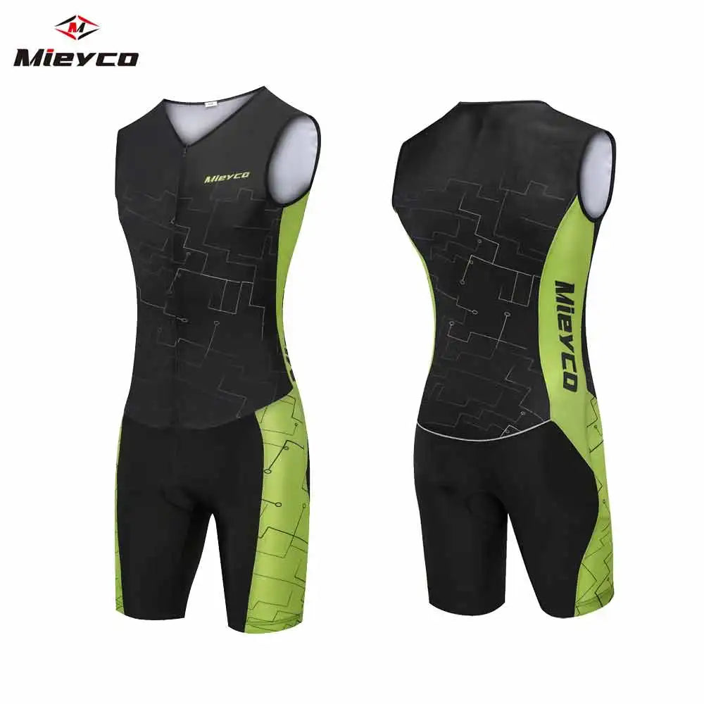 Mieyco Multicolor Triathlon Men's Sleeveless Track Suit Mountain Bike Cycling Suit Leotard Jumpsuit Cycling Suit in swimsuit