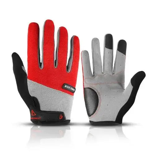 Cycling Anti-slip Full Finger Gloves Bike Gloves Pad Men Breathable Anti-shock Sports Gloves MTB Bike Bicycle Glove Man PowerGlide Motors & Accessories
