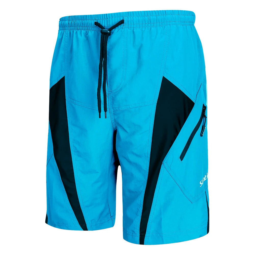 Santic Men Cycling Shorts Downhill Shorts 3D Padded Coolmax Loose Fit  Underwear  MTB  Bicycle Bottoms Riding Fitness