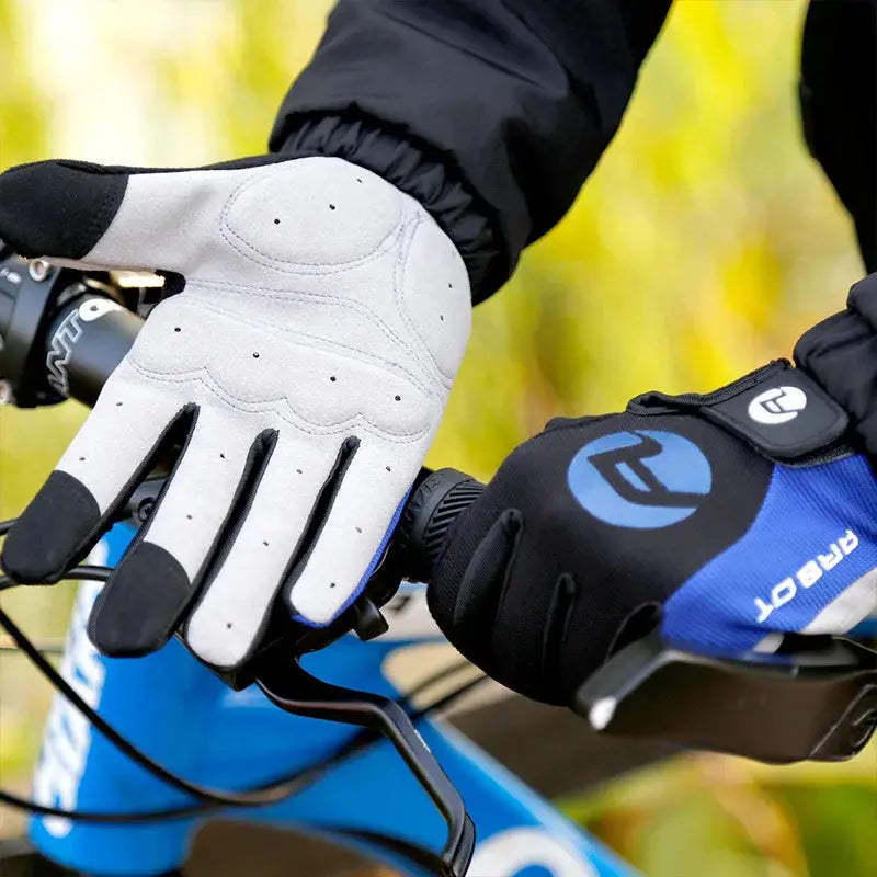 Cycling Anti-slip Full Finger Gloves Bike Gloves Pad Men Breathable Anti-shock Sports Gloves MTB Bike Bicycle Glove Man PowerGlide Motors & Accessories