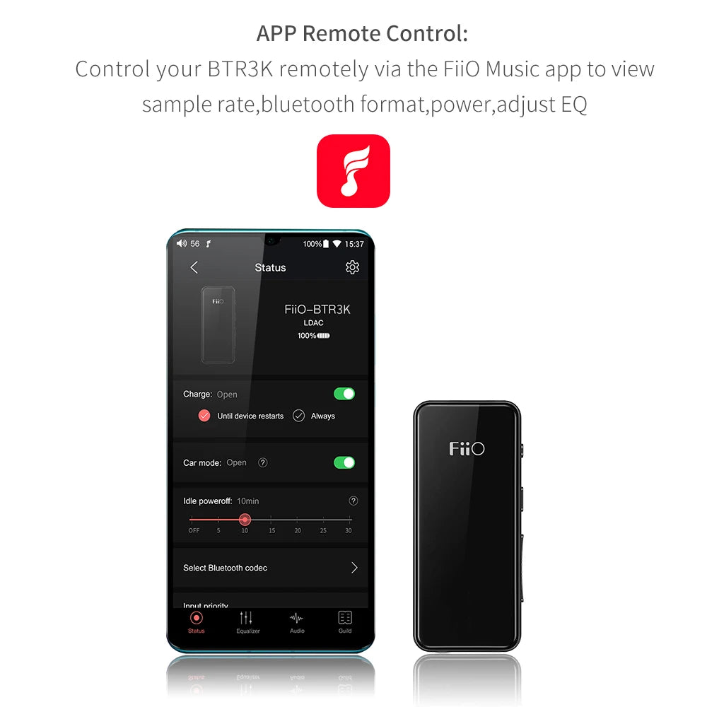 FiiO BTR3K AK4377A *2 Balanced Bluetooth 5.0 Amp USB DAC,support LDAC/aptX HD lossless HiFi Codecs,Hands-free Calling,2.5/3.5mm