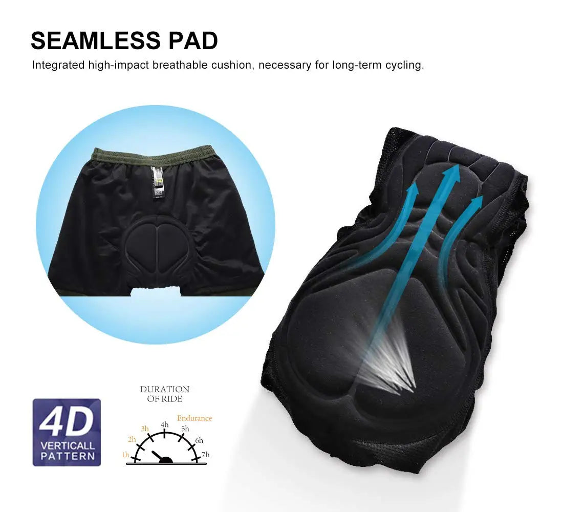 Santic Men Cycling Shorts Downhill Shorts 3D Padded Coolmax Loose Fit  Underwear  MTB  Bicycle Bottoms Riding Fitness