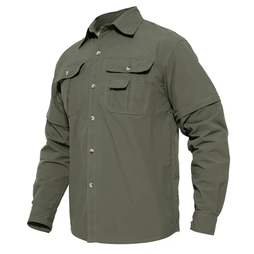 EKLENTSON Training Shirts Men Summer Quick Dry Convertible Shirts Long Sleeve Lightweight Hiking Camping Travel Shirts