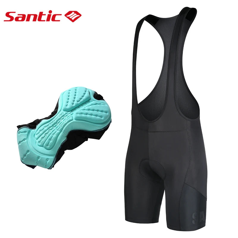 Santic Men Cycling Bib Shorts Summer 4D Padded Cycling MTB Shorts Summer Road Bicycle Bottom Middle-distance Riding K7MC033