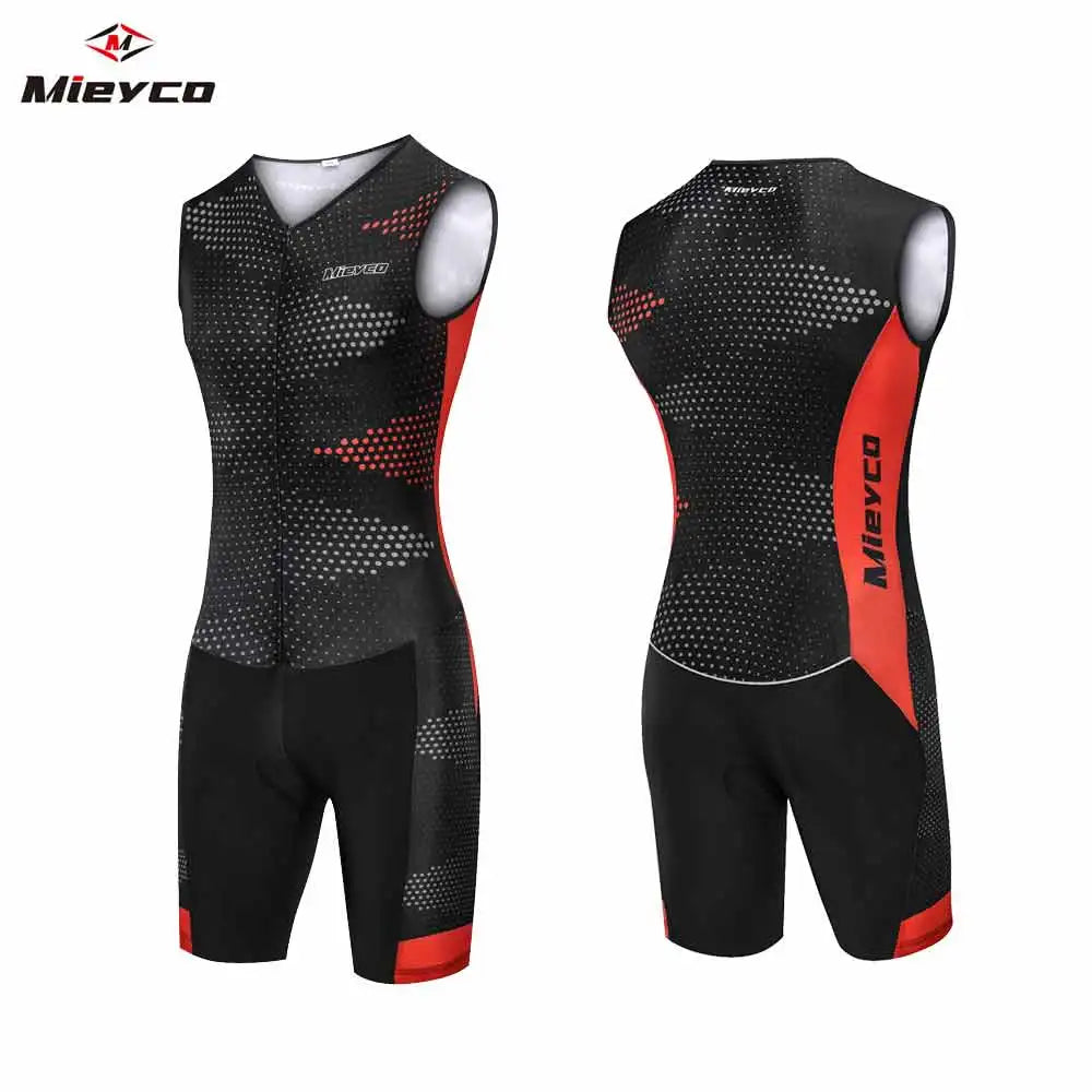 Mieyco Multicolor Triathlon Men's Sleeveless Track Suit Mountain Bike Cycling Suit Leotard Jumpsuit Cycling Suit in swimsuit