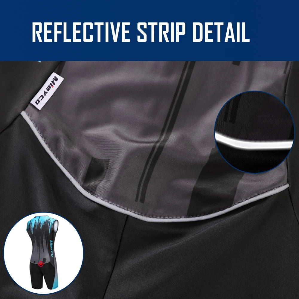 Mieyco Multicolor Triathlon Men's Sleeveless Track Suit Mountain Bike Cycling Suit Leotard Jumpsuit Cycling Suit in swimsuit