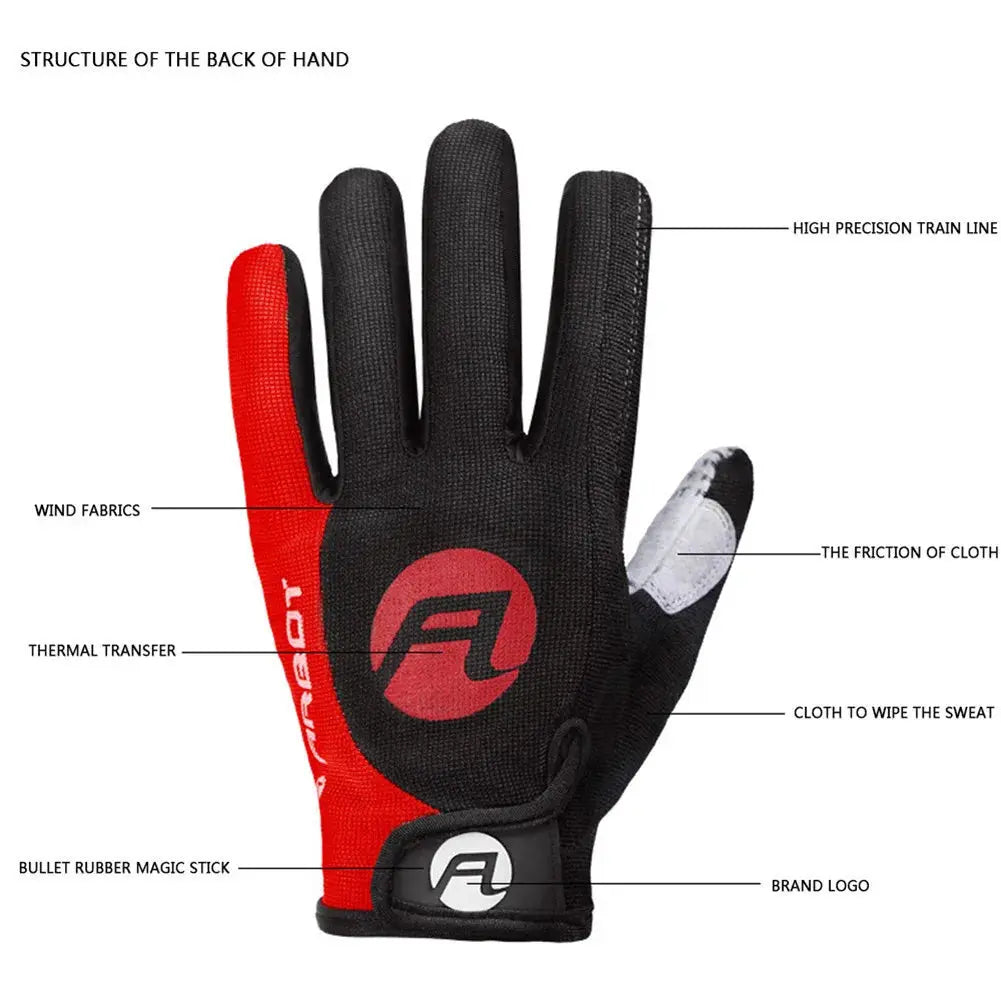 Cycling Anti-slip Full Finger Gloves Bike Gloves Pad Men Breathable Anti-shock Sports Gloves MTB Bike Bicycle Glove Man PowerGlide Motors & Accessories