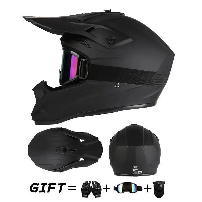 Off road motorcycle helmet rally downhill full helmet riding with goggles suitable for all seasons for men women and children PowerGlide Motors & Accessories