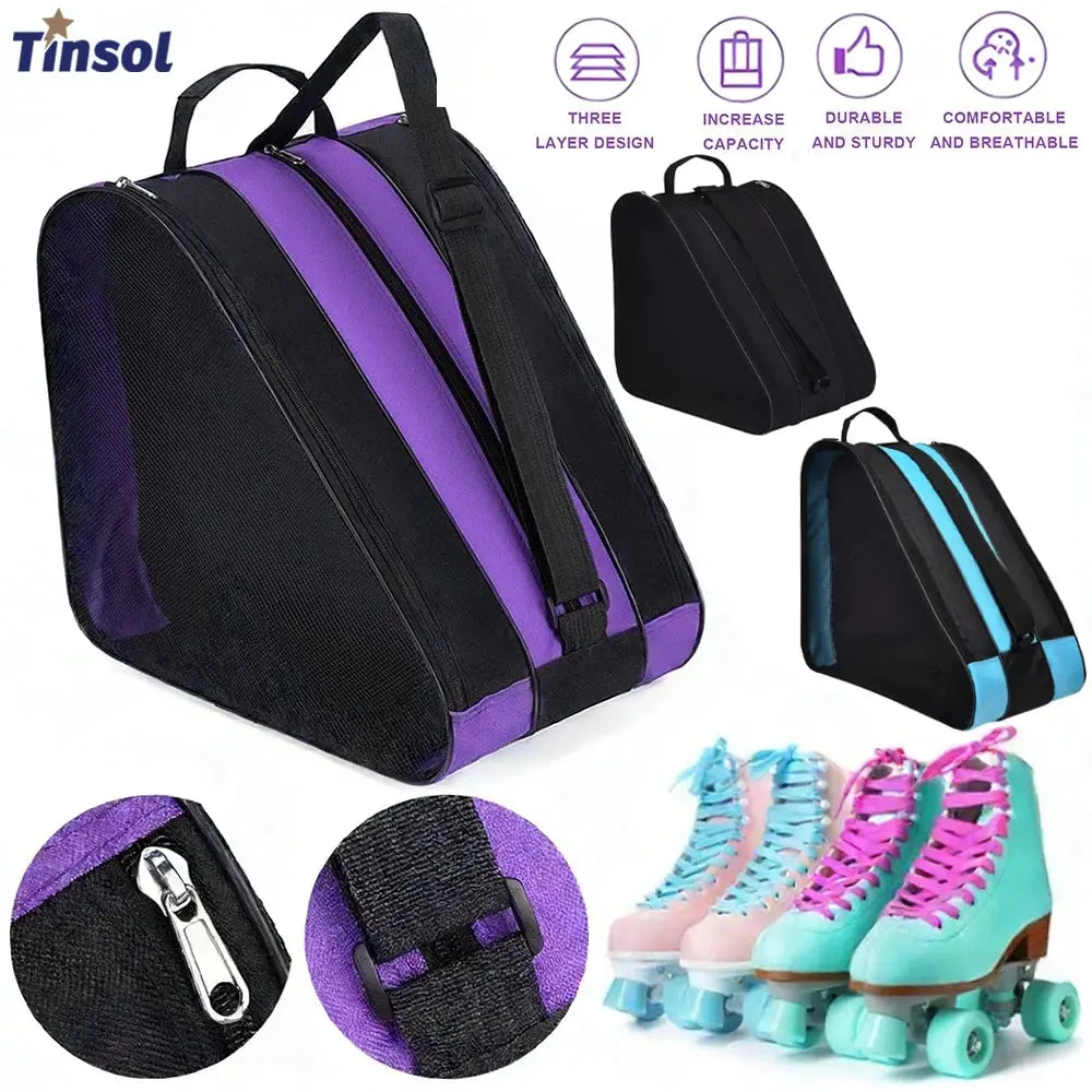 TINSOL New 1PC Portable Roller Skates Bag Ice Skating Bag Large Capacity Breathable Kids Inline Skates Bag Skates Storage Bag PowerGlide Motors & Accessories