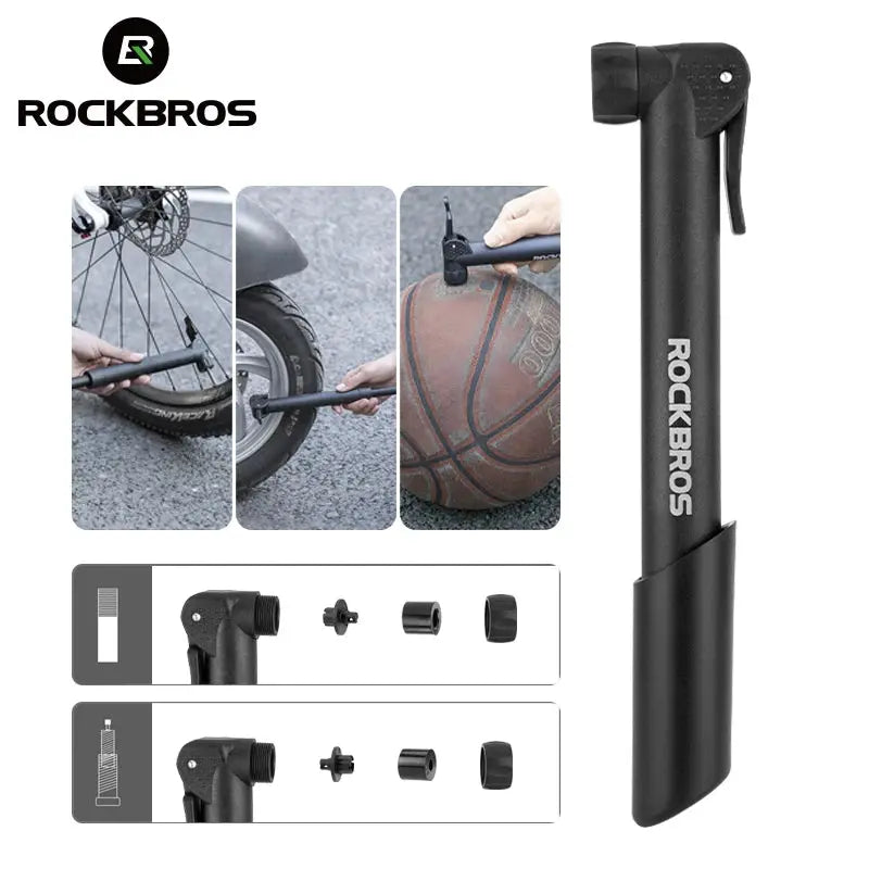 ROCKBROS Bike Pump 80PSI Schrader Presta Valve Bicyle Pump MTB Road Mini Portable Air Inflator nylon Cycling Pump Accessories PowerGlide Motors & Accessories