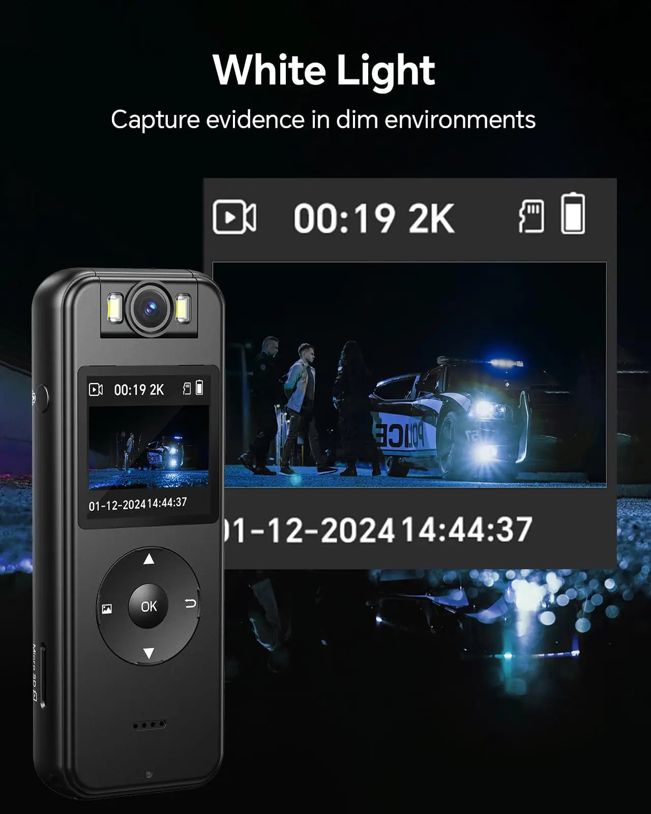 BOBLOV A27 2K Body Worn Camera 64G WiFi Mini Camera 4 Hrs Video Shooting Small Camcorder with 180°Rotatable Lens Battery Camera