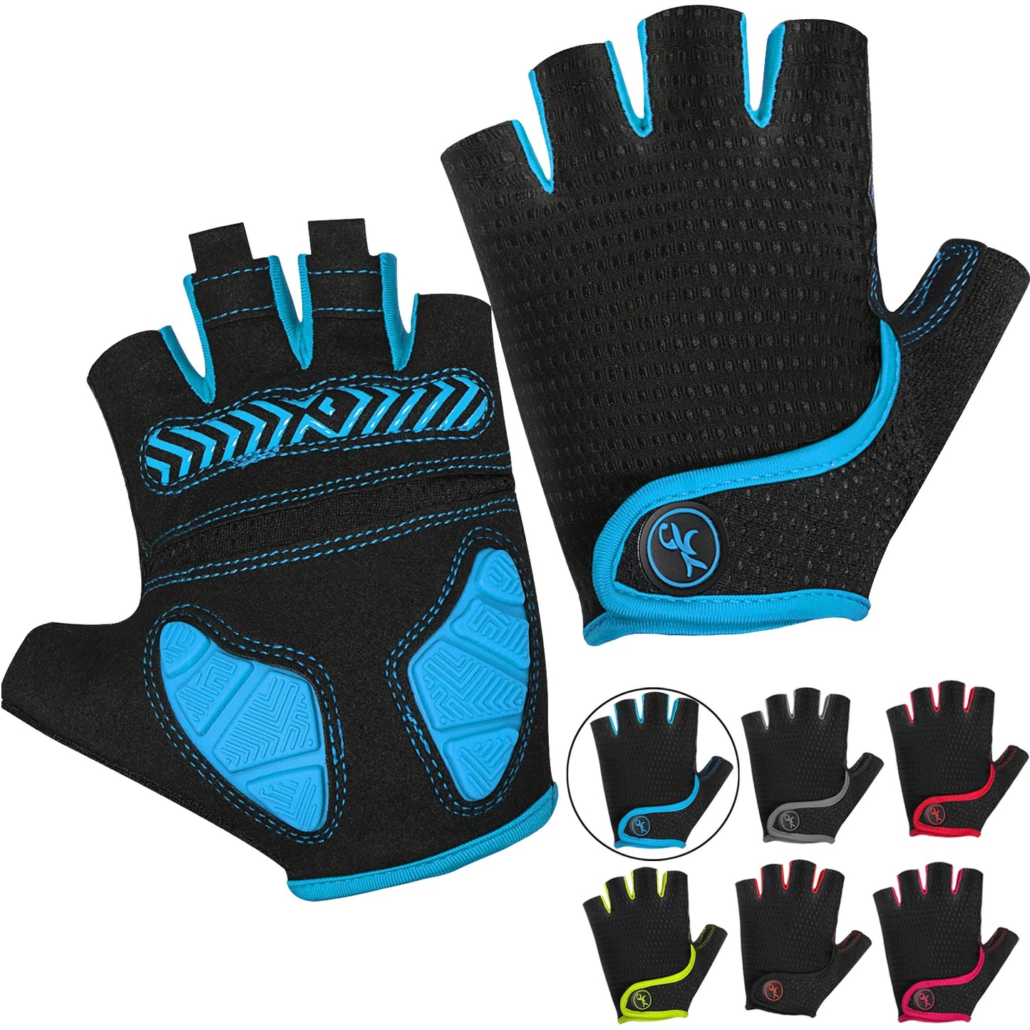 MOREOK Mountain Bike Gloves Half Finger 5MM Silicone Gel Pads Shock-Absorbing Non-Slip Cycling Gloves for MTB Road Biking Men Wo
