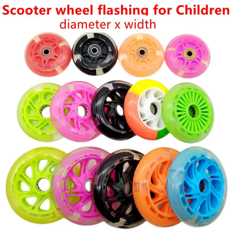 children scooter wheel flashing lighting wheel 80MM 100mm 120mm PU wheel for children scooter PowerGlide Motors & Accessories