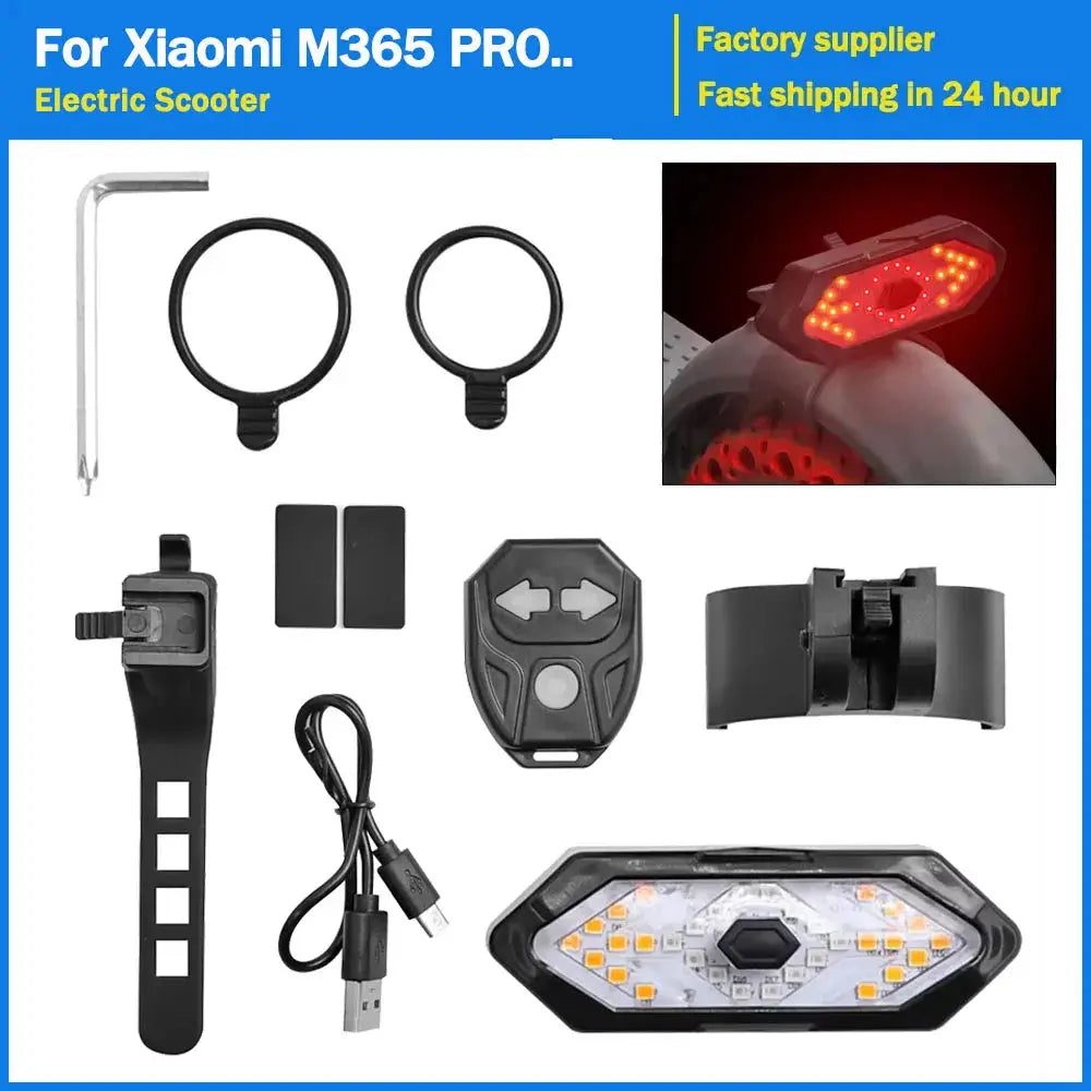 LED Warning Turn Signal Light for Xiaomi M365 Mi3 ProPro2 Electric Scooter Wireless Remote Control Rear Fender Taillight Support PowerGlide Motors & Accessories