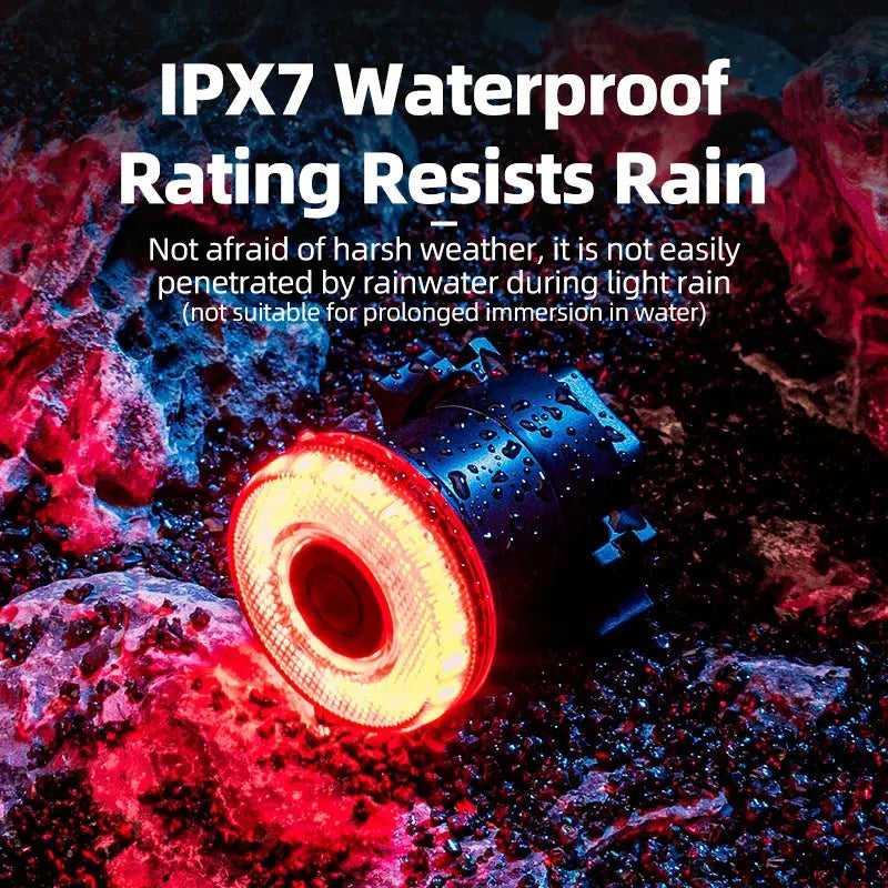 ROCKBROS Smart Bike Tail Light Bicycle Rear Lights IPX6 Waterproof Bike Lights for Night Riding with Type C Rechargeable PowerGlide Motors & Accessories