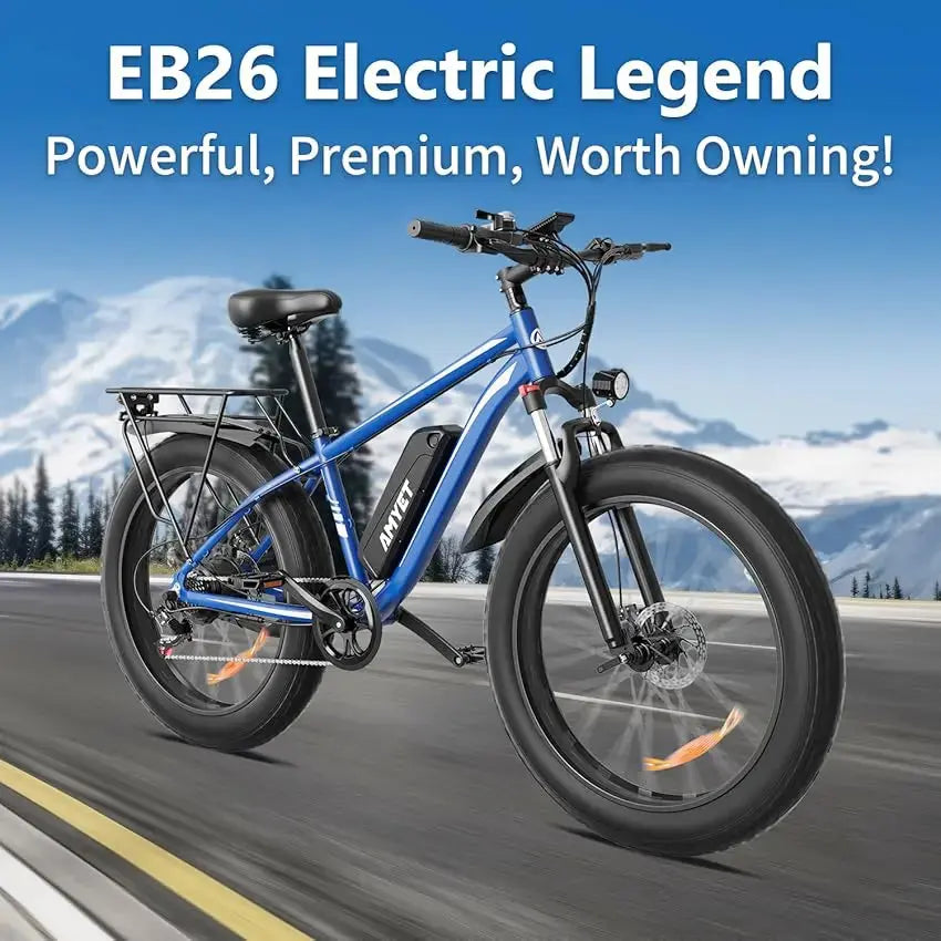 AMYET Electric Bike EB26 Adults Electric Bicycle Peak 1500W 48V 15AH e bike 26" Fat Tire Mountain Bike 31mph  Electric Dirt Bike PowerGlide Motors & Accessories