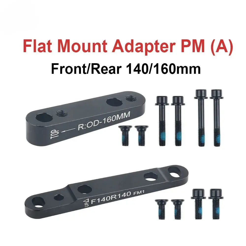 Road Bike Disc Brake Adapter - Flat Mount to PM Converter (Front 140/160mm, Rear 160mm) with Bolts PowerGlide Motors & Accessories