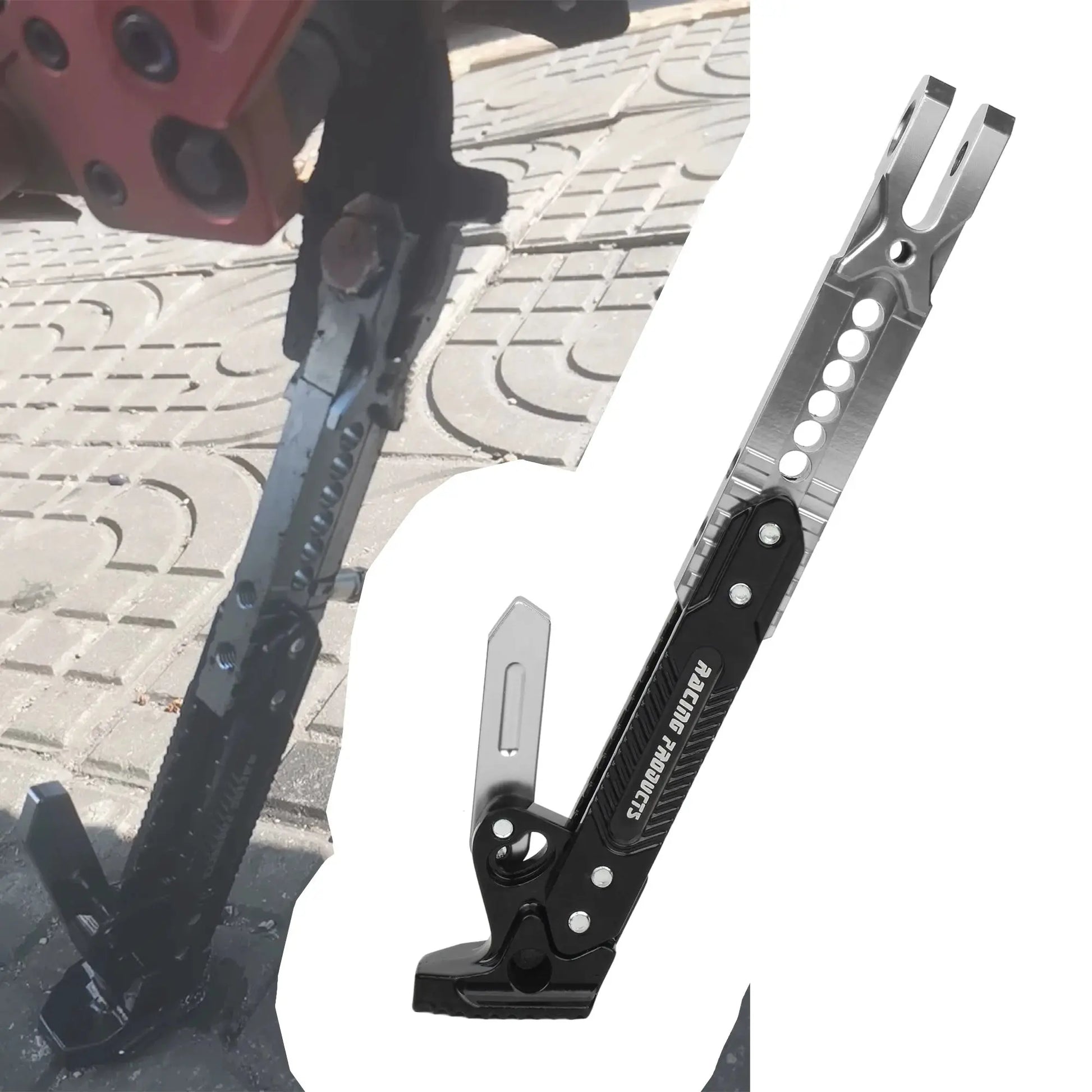 Universal Motorcycle Kickstand Telescopic Adjustable Metal Side Supports CNC Motorbike Scooters Parking Bracket Modified Parts PowerGlide Motors & Accessories