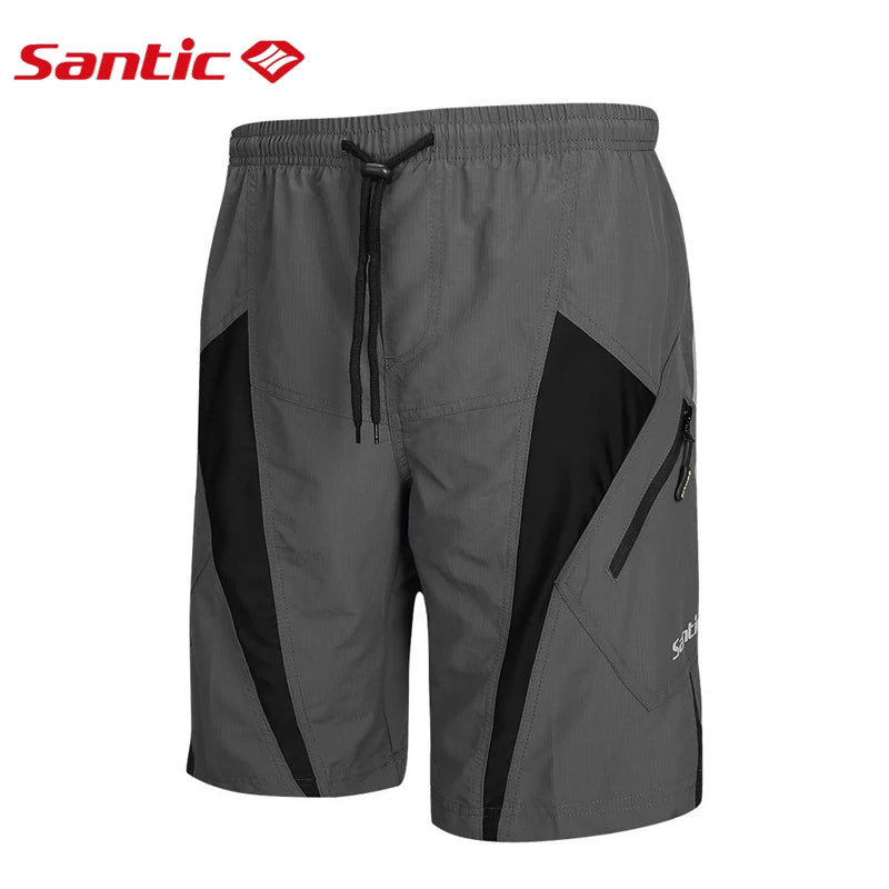 Santic Men Cycling Shorts Downhill Shorts 3D Padded Coolmax Loose Fit  Underwear  MTB  Bicycle Bottoms Riding Fitness