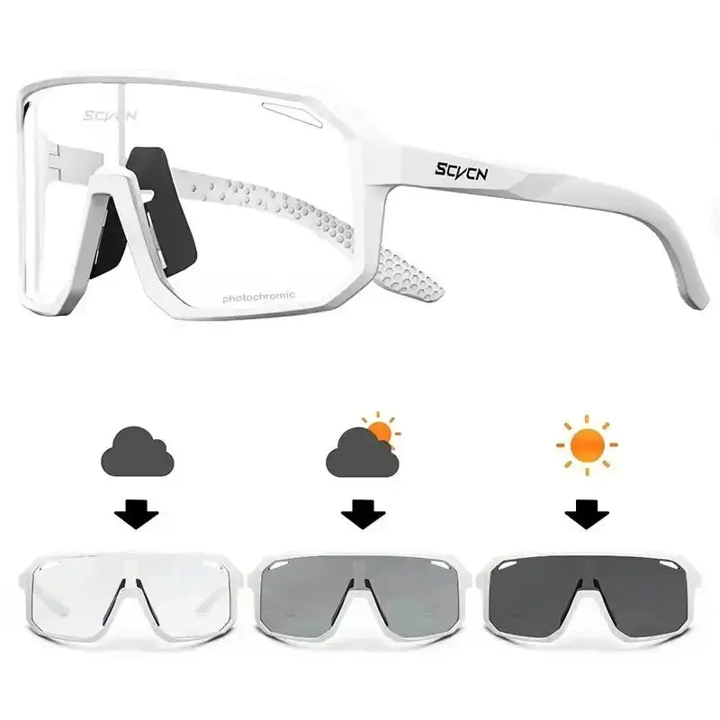 Cycling Glasses Photochromic Sunglasses Men Women Mountain Bike Road Eyewear New Bicycle Riding Outdoor Sports Hiking Goggles PowerGlide Motors & Accessories