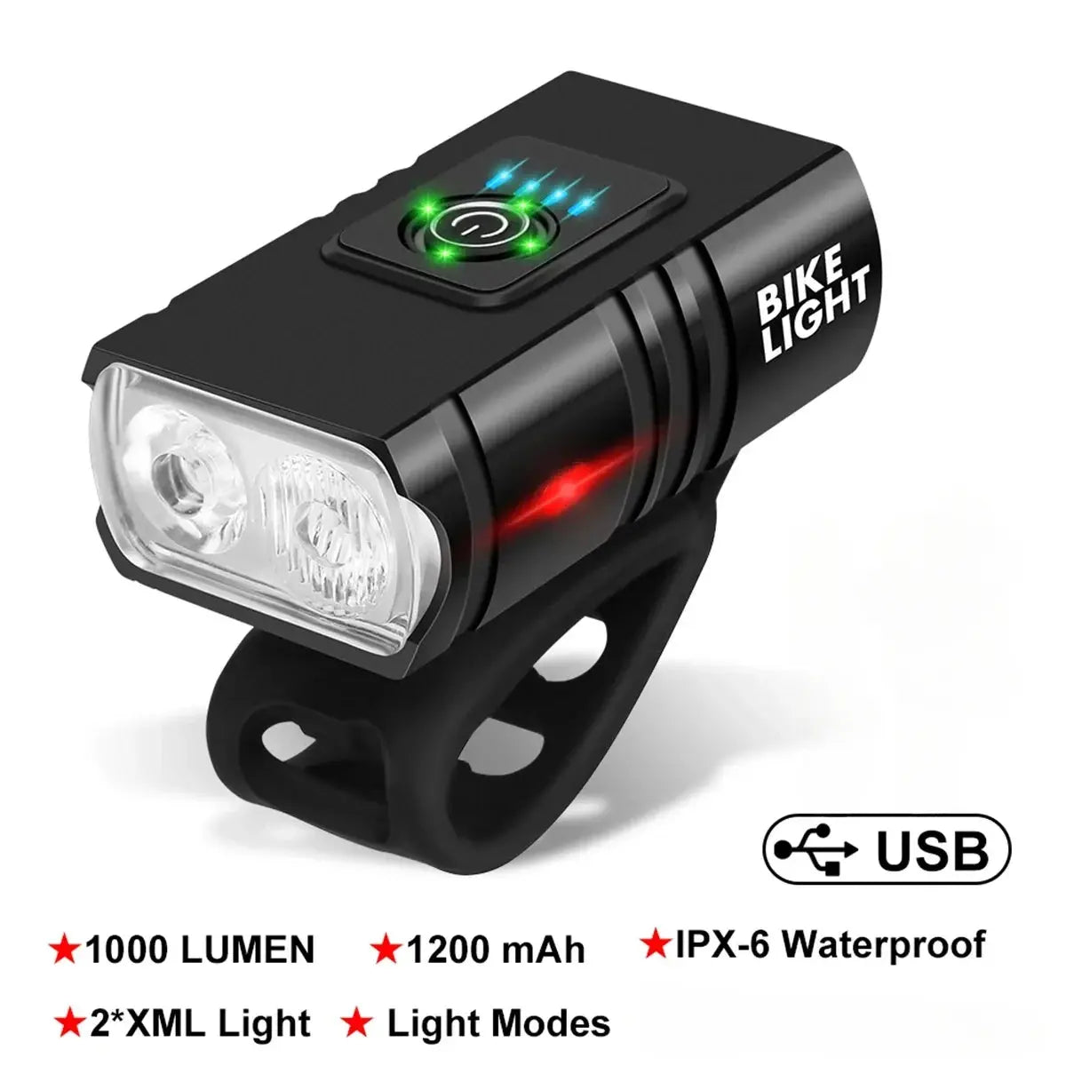 T6 LED Bike Front Light Bicycle Headlight Rechargeable Bright MTB Road Bike Head Lamp LED Cycling Flashlight for Night Riding PowerGlide Motors & Accessories