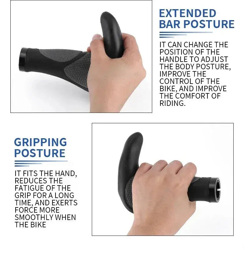 Bike Handlebar Grips Ergonomics with Extended Bar Non-slip Rubber Bike Grips Durable MTB Cuffs Bicycle Accessories PowerGlide Motors & Accessories