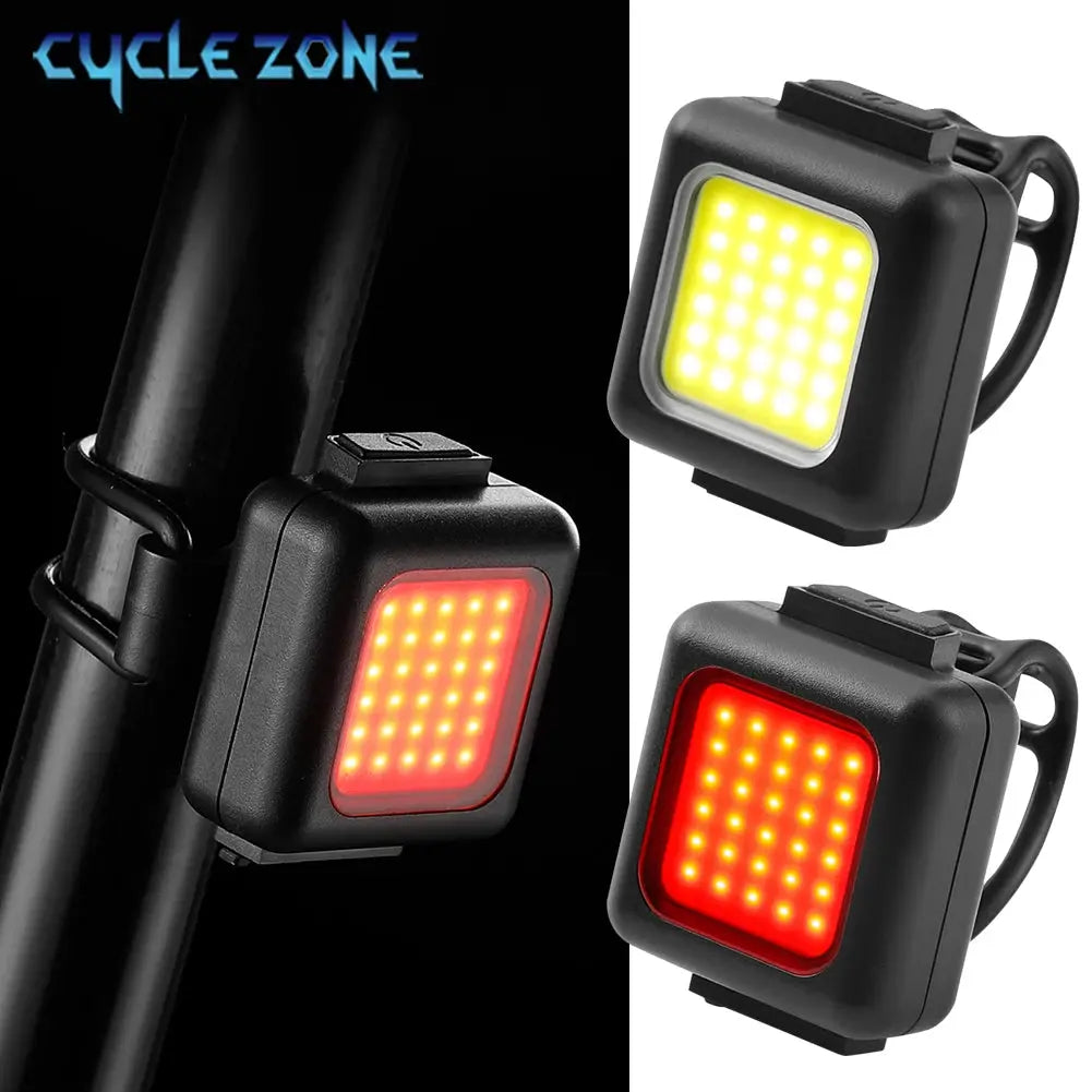 Bicycle Light Set Type-C Charging Headlight Taillights Easy to Install 3 Lighting Modes MTB Bike Front Rear Light Warning Set PowerGlide Motors & Accessories
