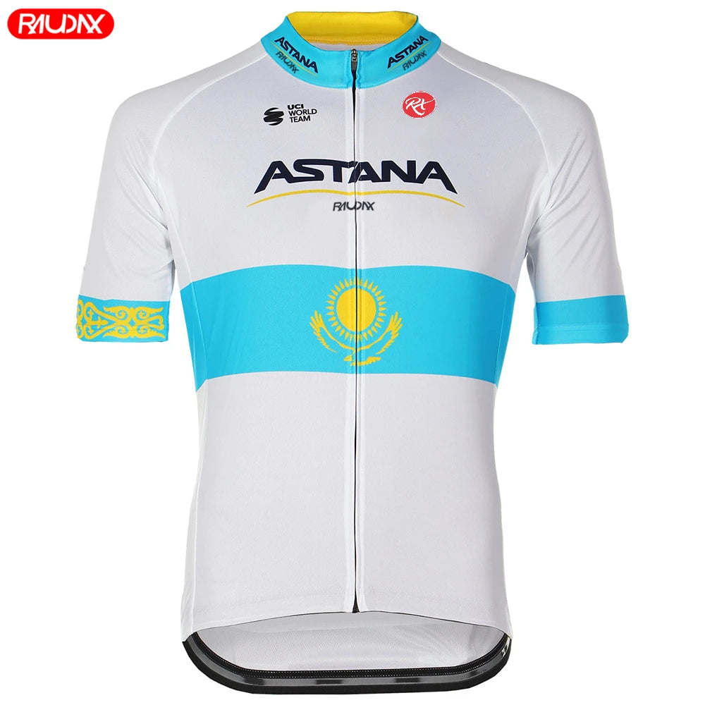 ASTANA Raudax Short Sleeve Cycling Jersey TdF 2024 Cycling Set Racing Bicycle Clothing Suit Breathable Mountain Bike Clothes