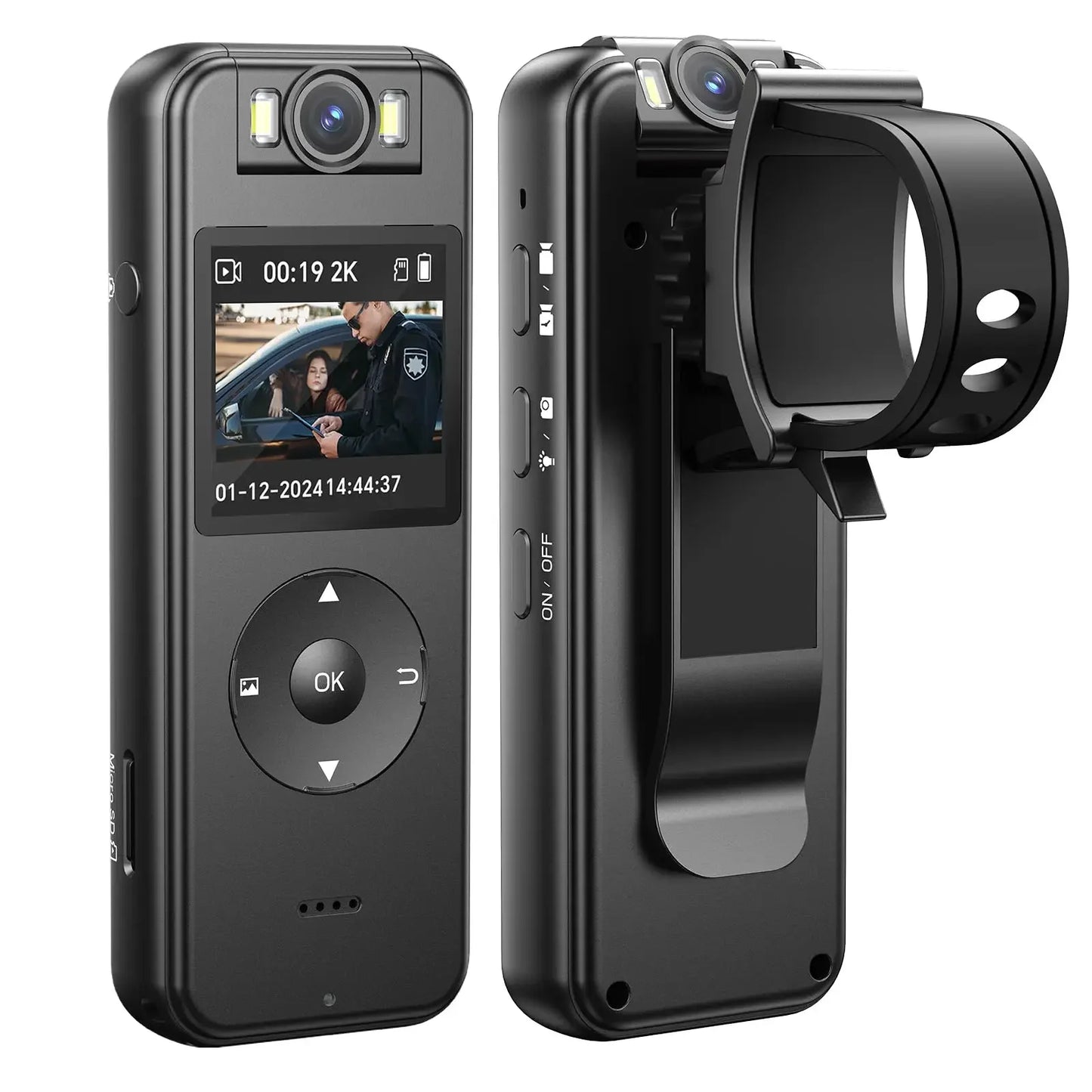 BOBLOV A27 2K Body Worn Camera 64G WiFi Mini Camera 4 Hrs Video Shooting Small Camcorder with 180°Rotatable Lens Battery Camera