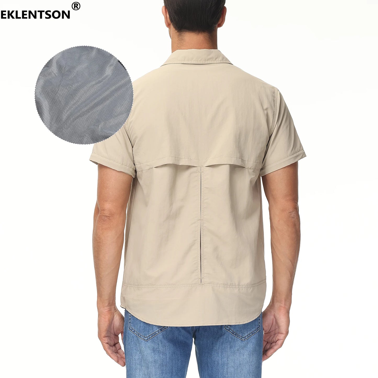 EKLENTSON Training Shirts Men Summer Quick Dry Convertible Shirts Long Sleeve Lightweight Hiking Camping Travel Shirts