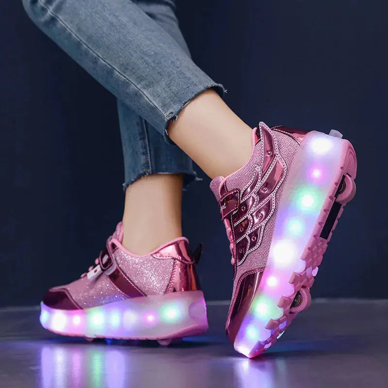 Sneakers Roller Shoes Outdoor Deformation Parkour Skates Dual-Use Children Girls Boys Adult Men Women Unisex Roller Skates PowerGlide Motors & Accessories