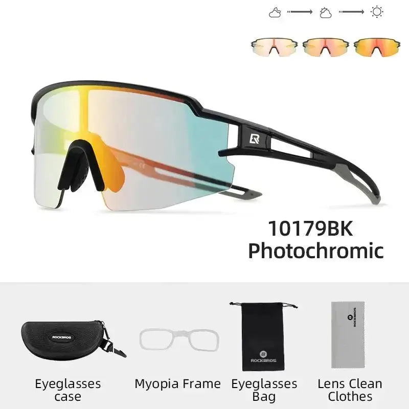 ROCKBROS Cycling Glasses Polarized UV400 Protection Bicycle Sunglasses Men Women Photochromic MTB Road Bicycle Goggles Eyewear PowerGlide Motors & Accessories