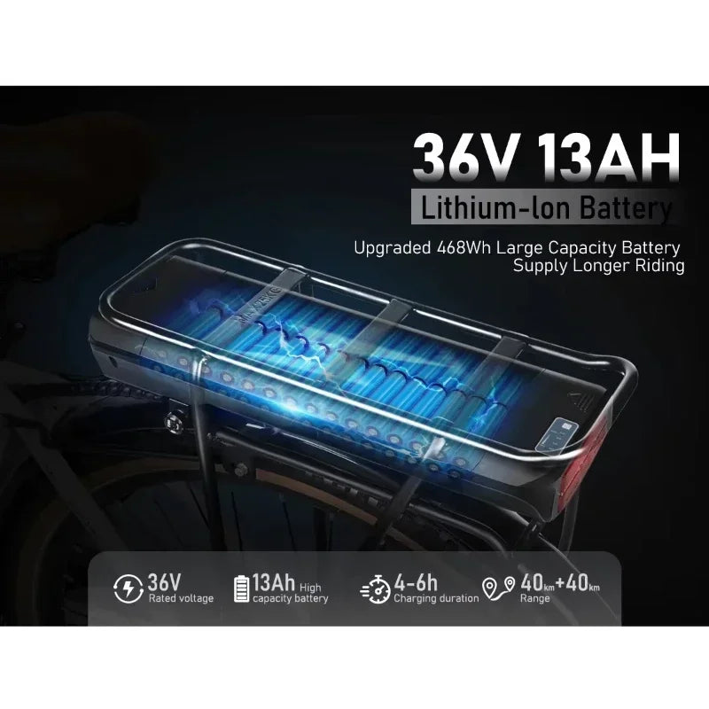 SAMEBIKE RS-A07 Electric Bicycle 500W Brushless Motor Electric Bike 36V13AH Lithium Battery 28inch City Travel Disc Brake E-Bike