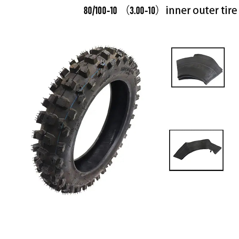 for off-road racing, motorcycle tires, dirt pits, bicycles, 80/100-10 outer tires, 3.00-10 inner tires PowerGlide Motors & Accessories