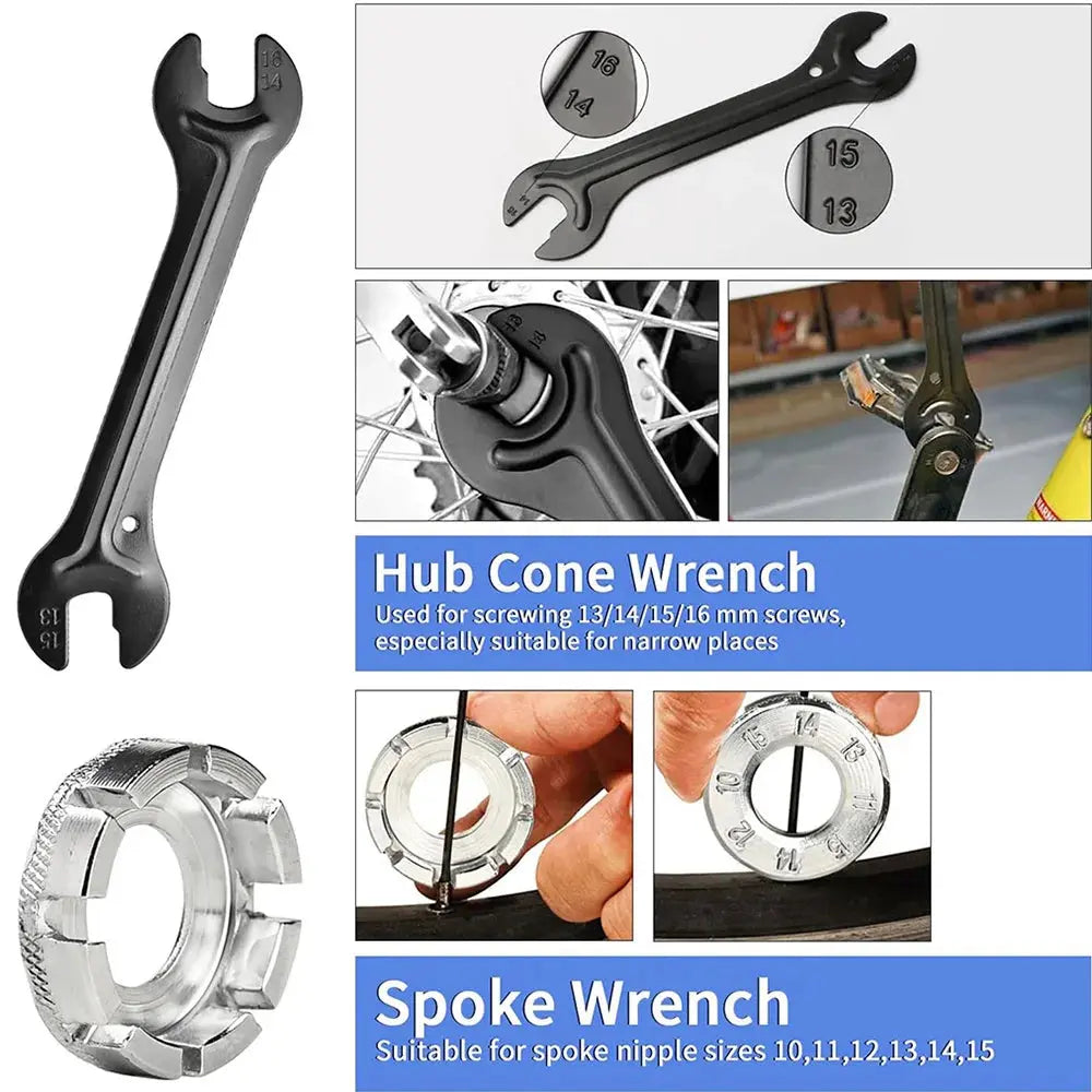 Bike Tool Kit Professional Bike Repair Tools with Cassette Remover Wrench Chain Breaker Cycling MTB Road Bike Maintenance Tool PowerGlide Motors & Accessories