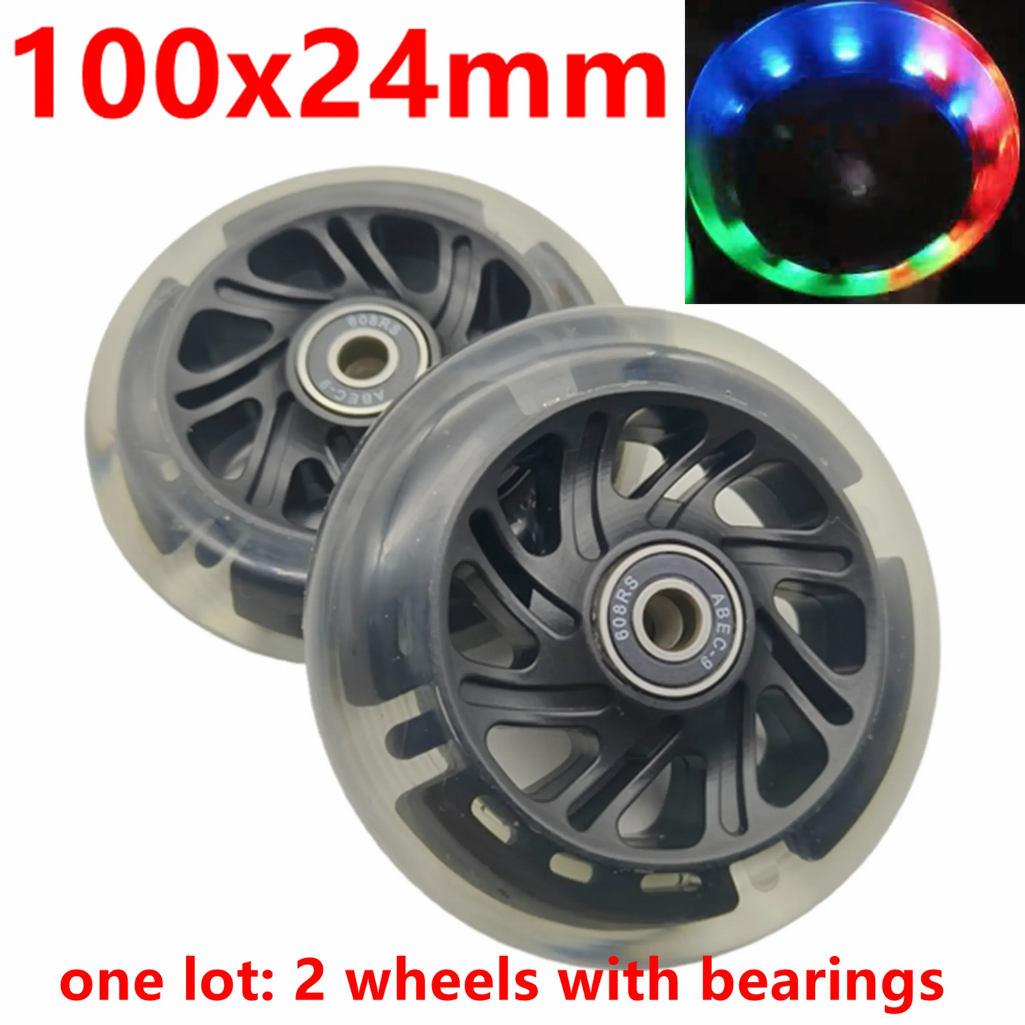 children scooter wheel flashing lighting wheel 80MM 100mm 120mm PU wheel for children scooter PowerGlide Motors & Accessories