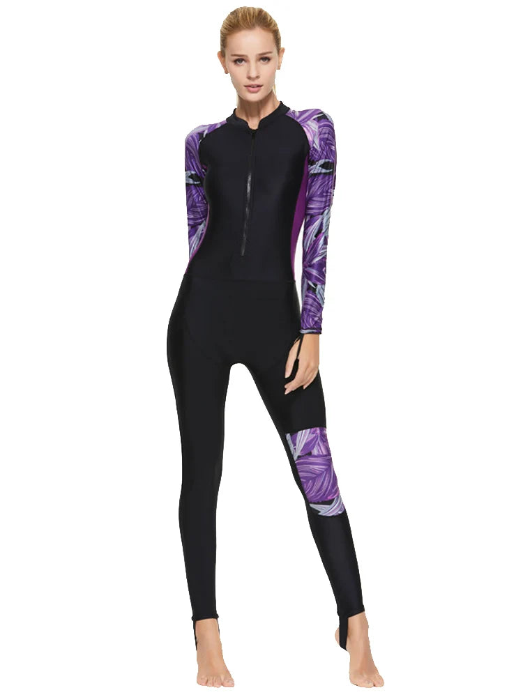 SBART diving suit long sleeved sun protection swimsuit women's  swimming snorkeling flesh shielding and slimming swimsuit